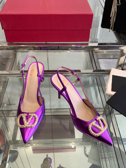 VT 25 High Heels Slingbacks Purple Cowhide 292336