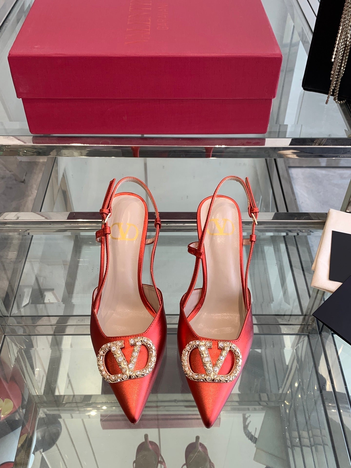 VT 25 High Heels Slingbacks Red Cowhide 292339