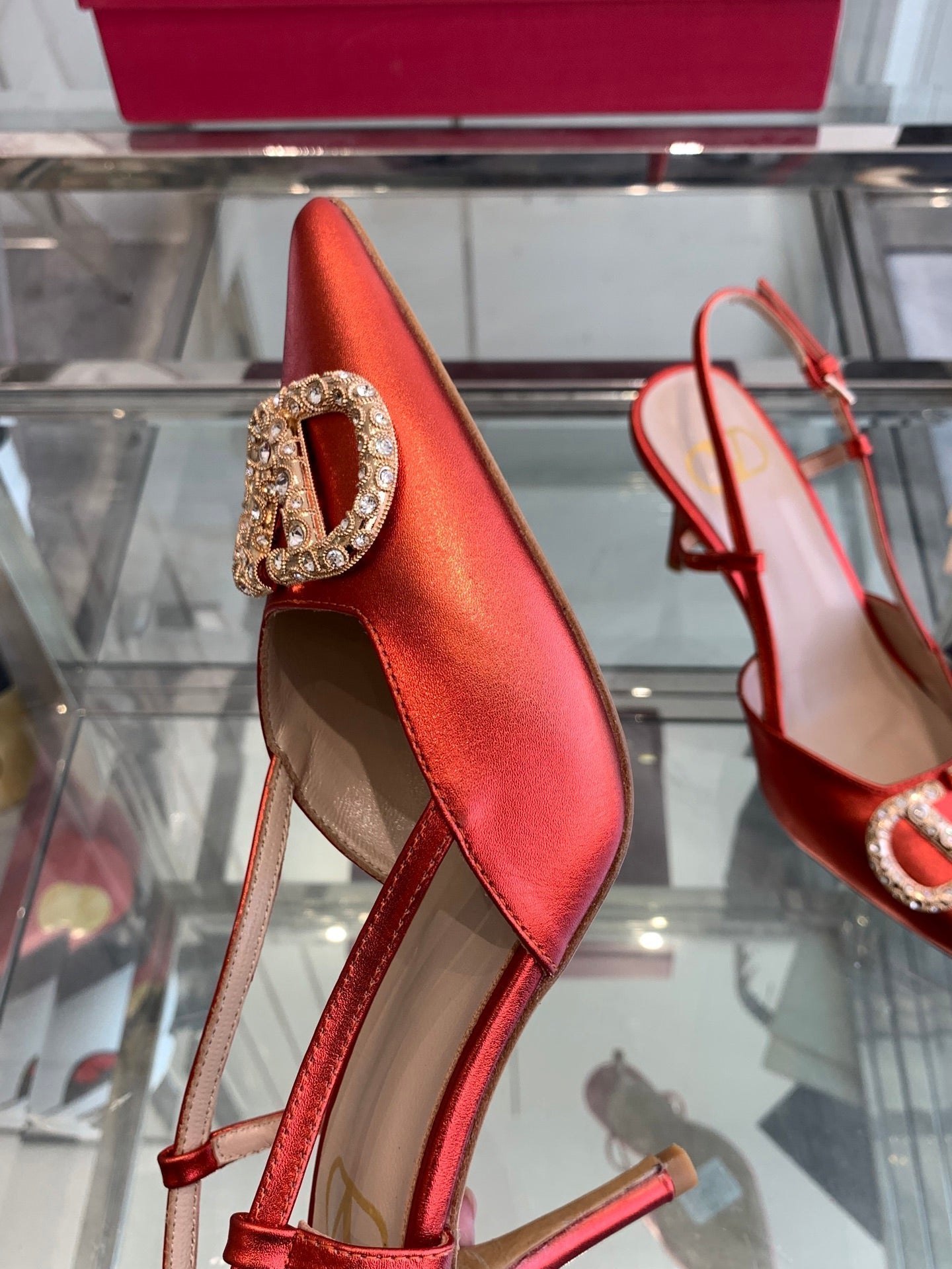 VT 25 High Heels Slingbacks Red Cowhide 292339