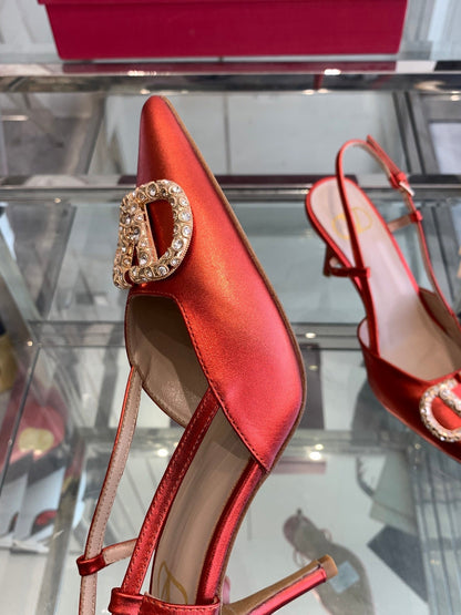 VT 25 High Heels Slingbacks Red Cowhide 292339