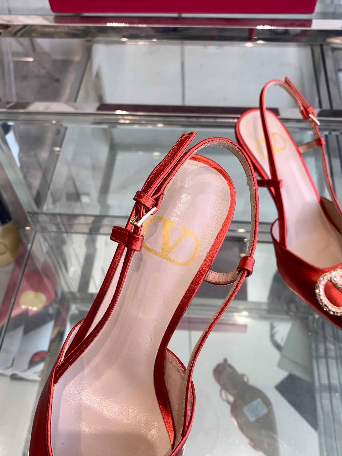 VT 25 High Heels Slingbacks Red Cowhide 292339