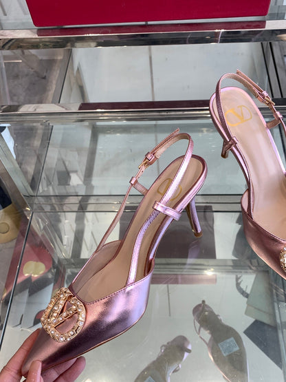 VT 25 High Heels Slingbacks Medium Purple Cowhide 292340