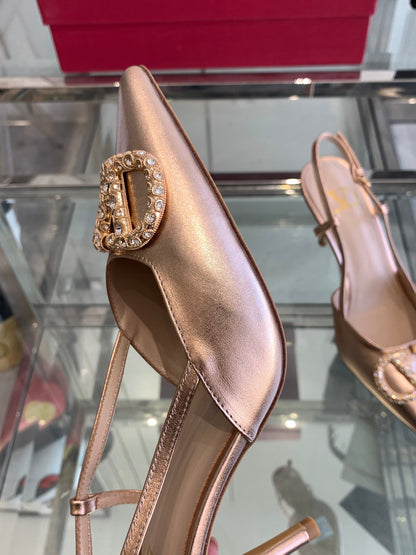 VT 25 High Heels Slingbacks Metallic Cowhide 292341
