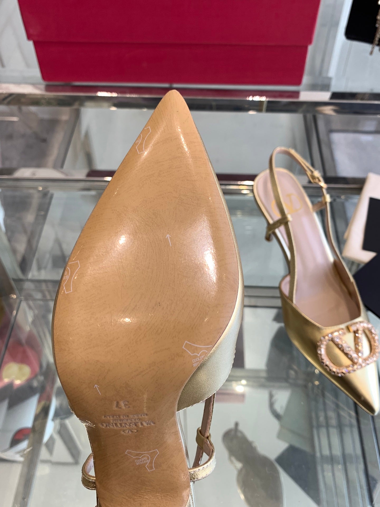 VT 25 High Heels Slingbacks Gold Cowhide 292345