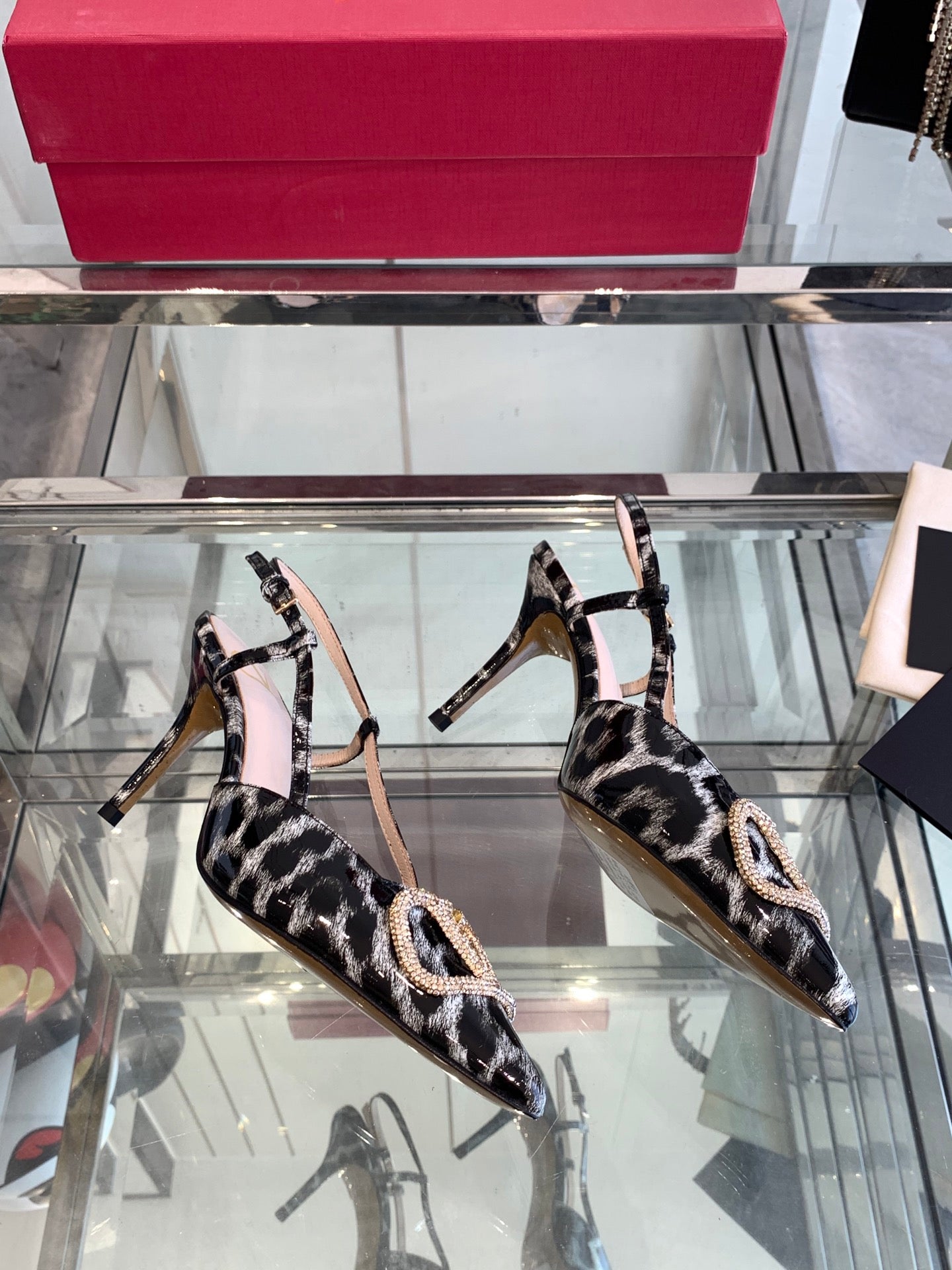 VT 25 High Heels Slingbacks Leopard Cowhide 292345