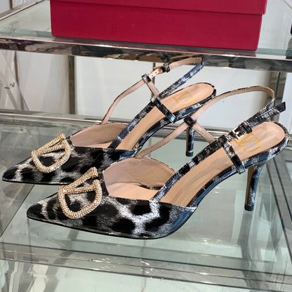 VT 25 High Heels Slingbacks Leopard Cowhide 292345