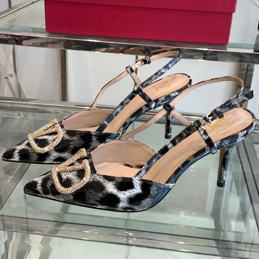 VT 25 High Heels Slingbacks Leopard Cowhide 292345