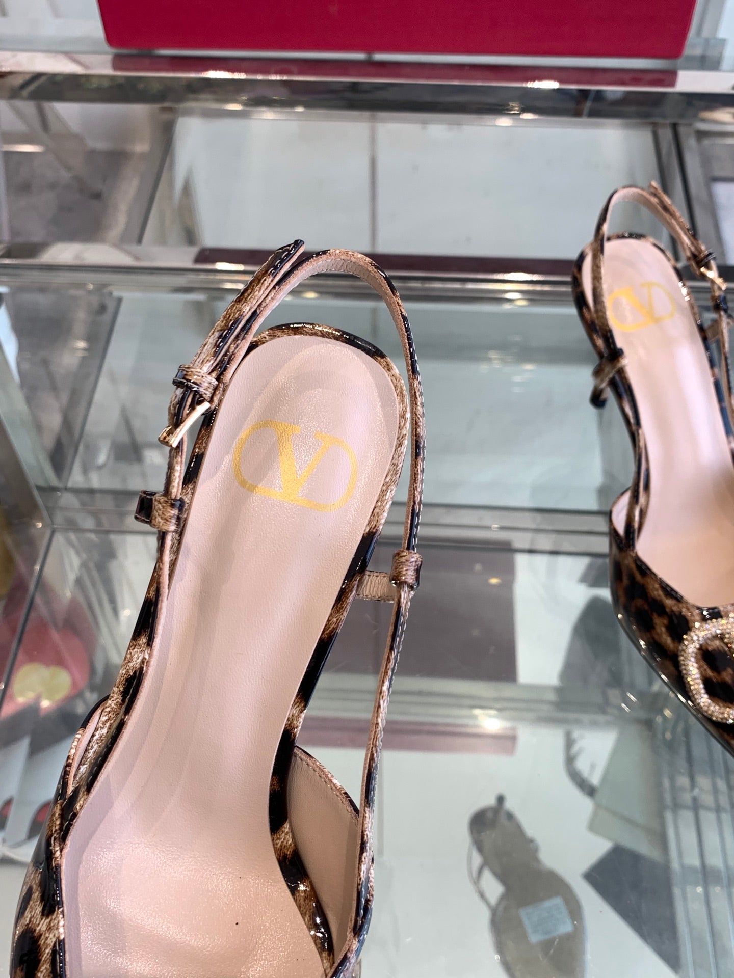VT 25 High Heels Slingbacks Leopard Pattern Cowhide 292348