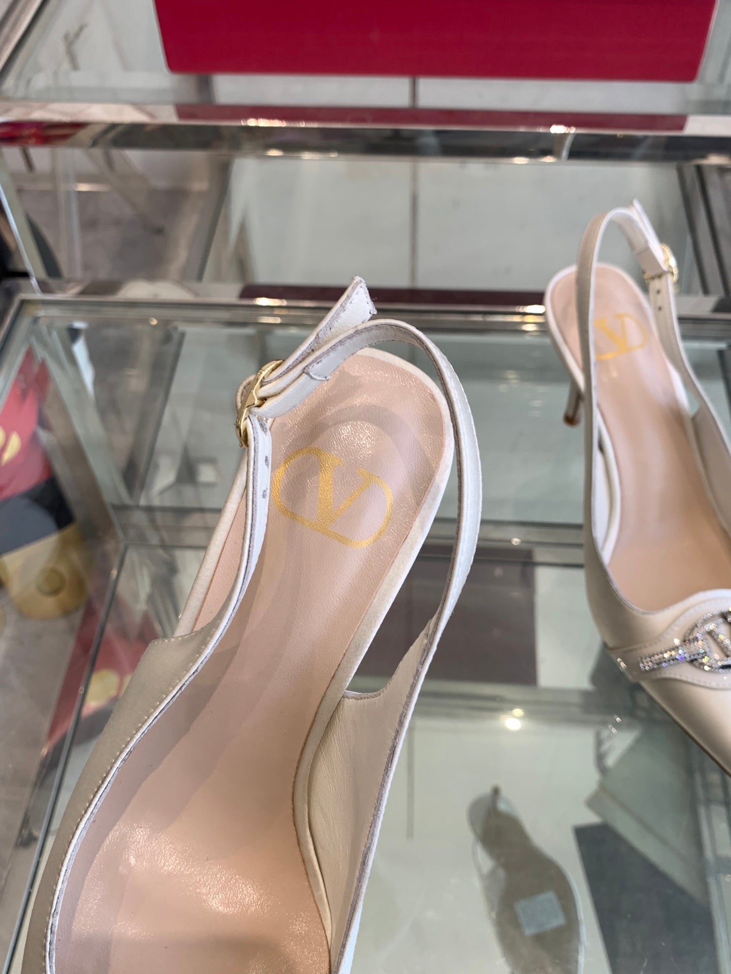 VT 25 High Heels Slingbacks White Cowhide 292351