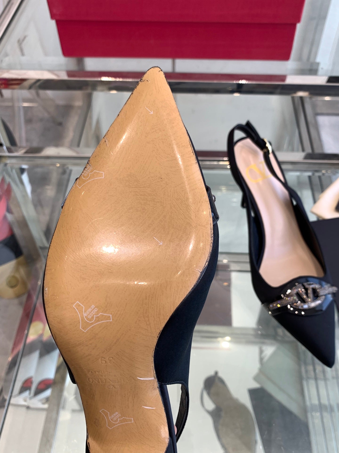VT 25 High Heels Slingbacks Black Cowhide 292352