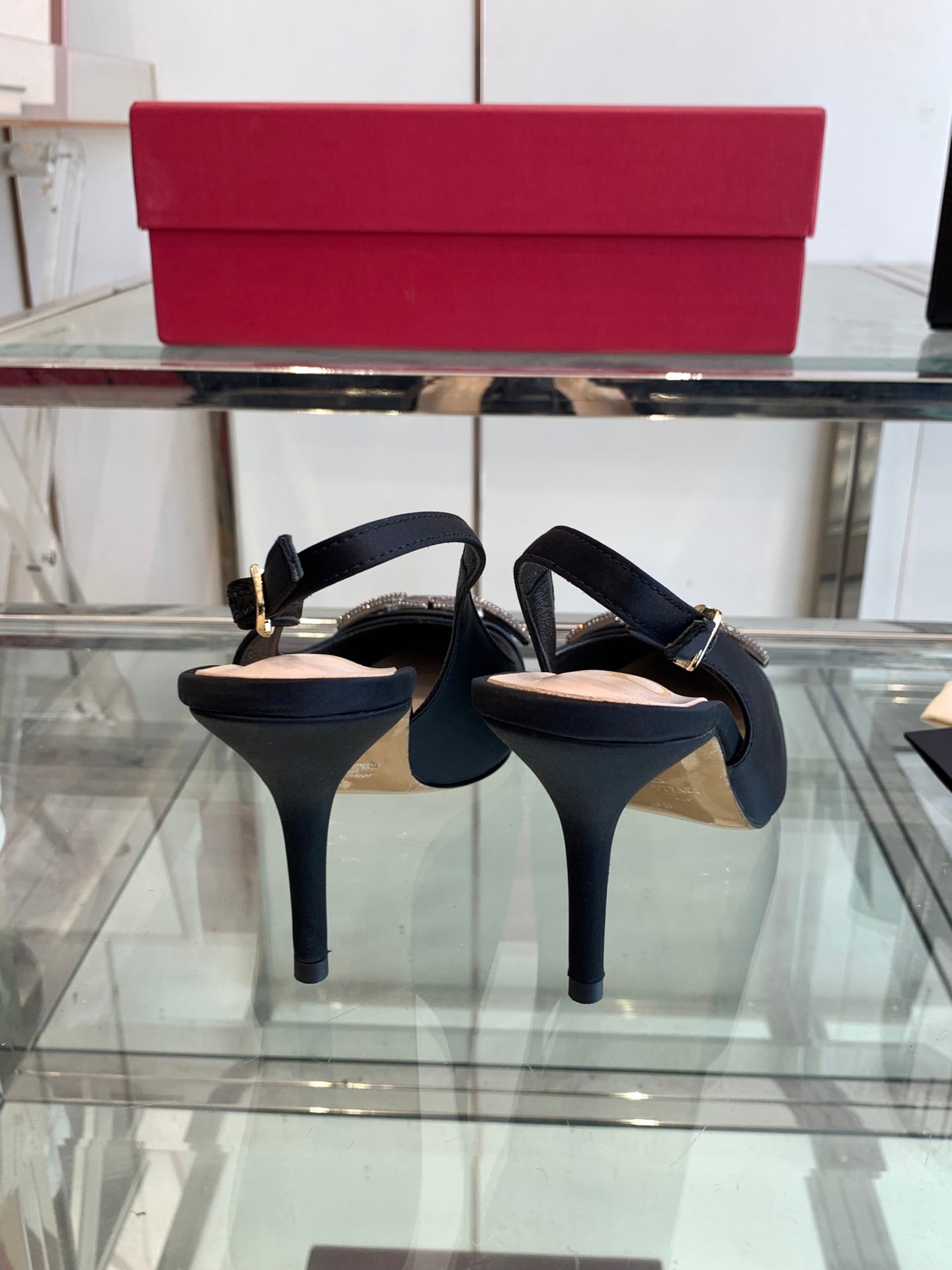 VT 25 High Heels Slingbacks Black Cowhide 292352
