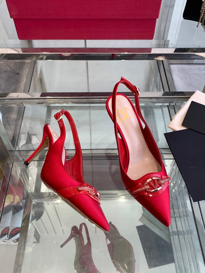 VT 25 High Heels Slingbacks Red Cowhide 292354