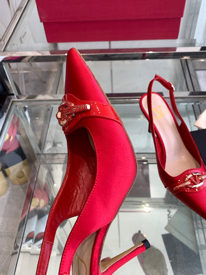 VT 25 High Heels Slingbacks Red Cowhide 292354