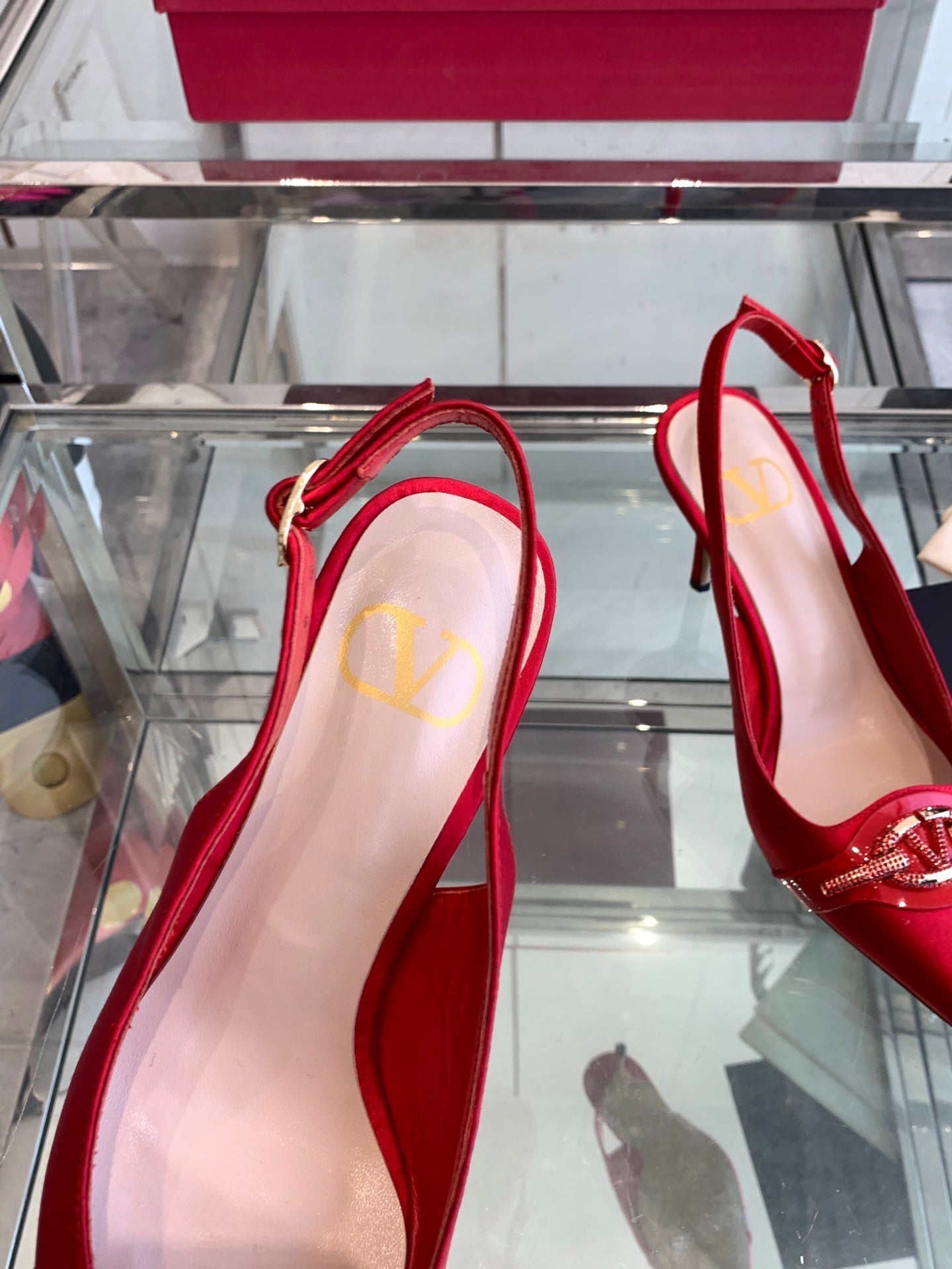 VT 25 High Heels Slingbacks Red Cowhide 292354