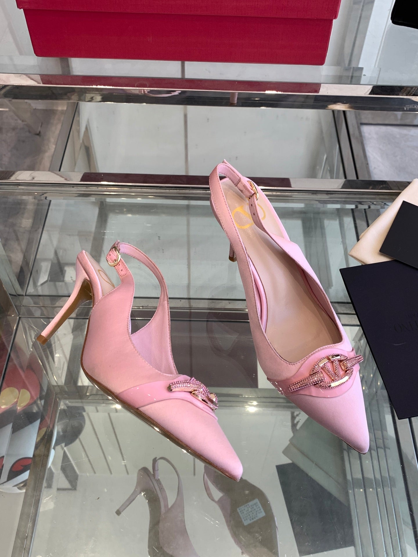 VT 25 High Heels Slingbacks Pink Cowhide 292355