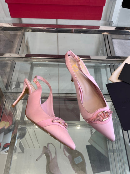 VT 25 High Heels Slingbacks Pink Cowhide 292355