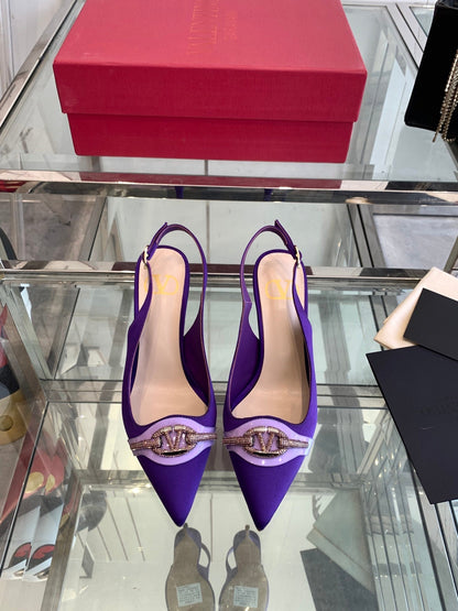 VT 25 High Heels Slingbacks Purple Cowhide 292356