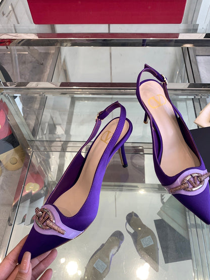 VT 25 High Heels Slingbacks Purple Cowhide 292356