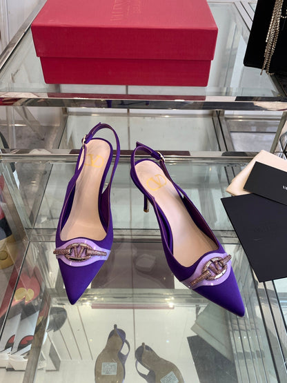 VT 25 High Heels Slingbacks Purple Cowhide 292356