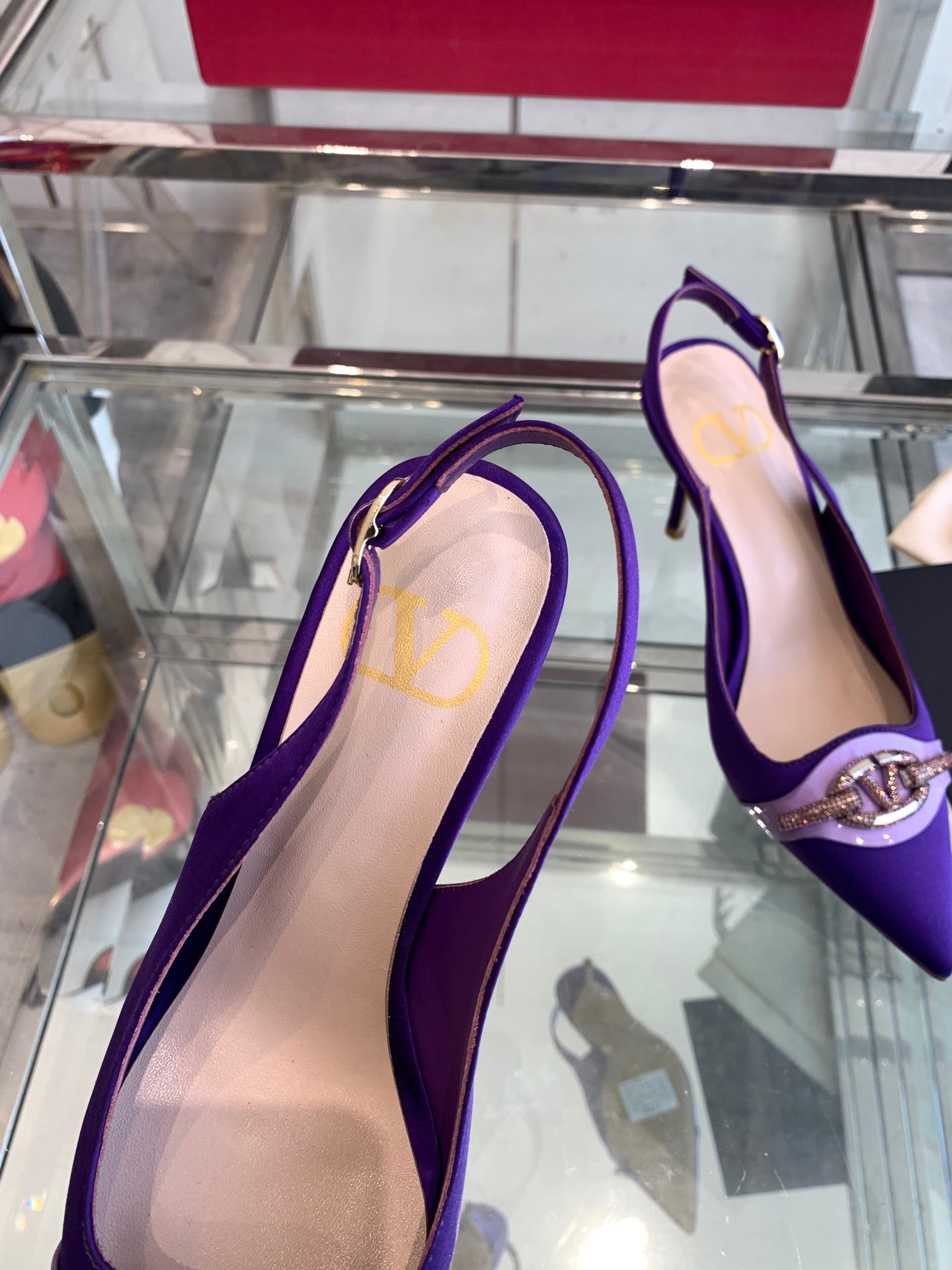VT 25 High Heels Slingbacks Purple Cowhide 292356