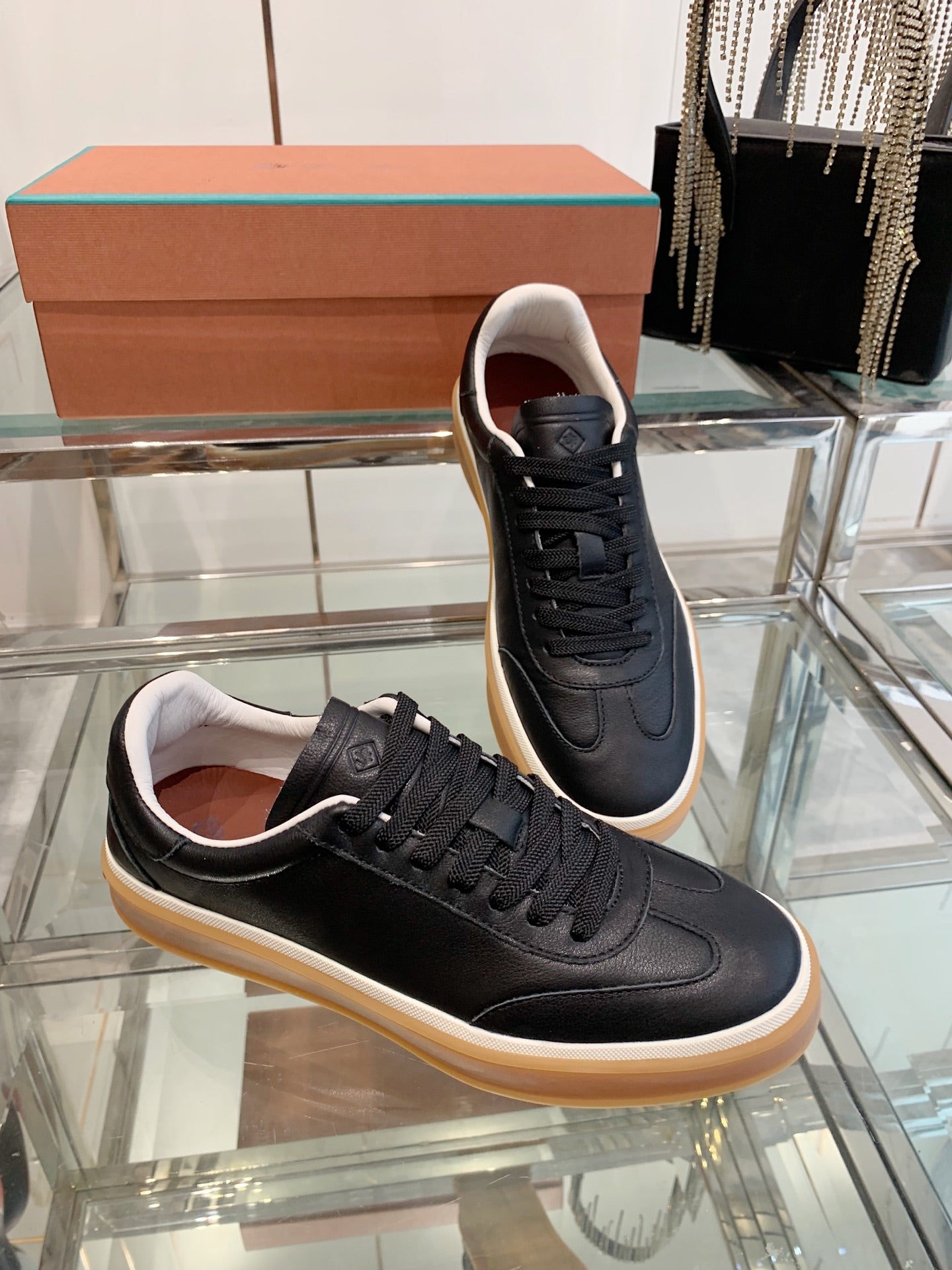 LP Tennis Walk Sneaker Black Suede 307247