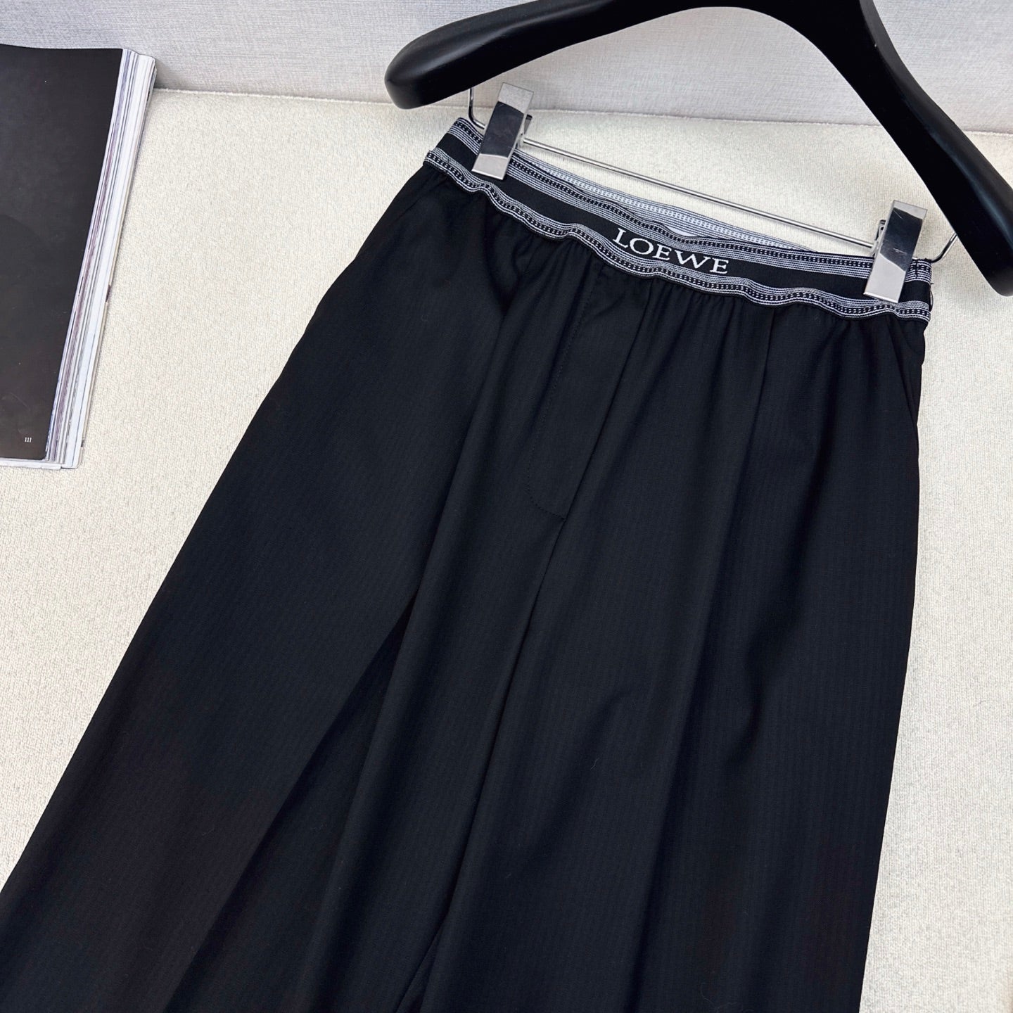 Loewe 25 Elastic Waist Pants Black Cotton
