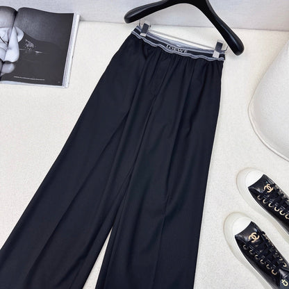 Loewe 25 Elastic Waist Pants Black Cotton
