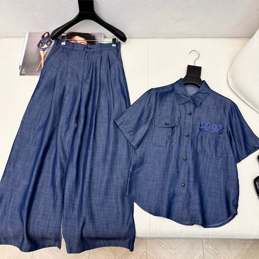Loewe 25 Denim Set Blue Cotton 630880