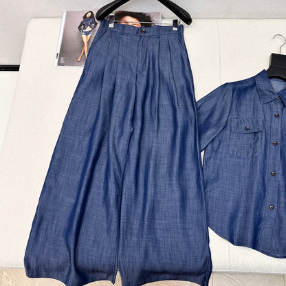 Loewe 25 Denim Set Blue Cotton 630880