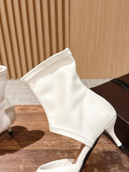 ALAIA ankle boots white leather  386021