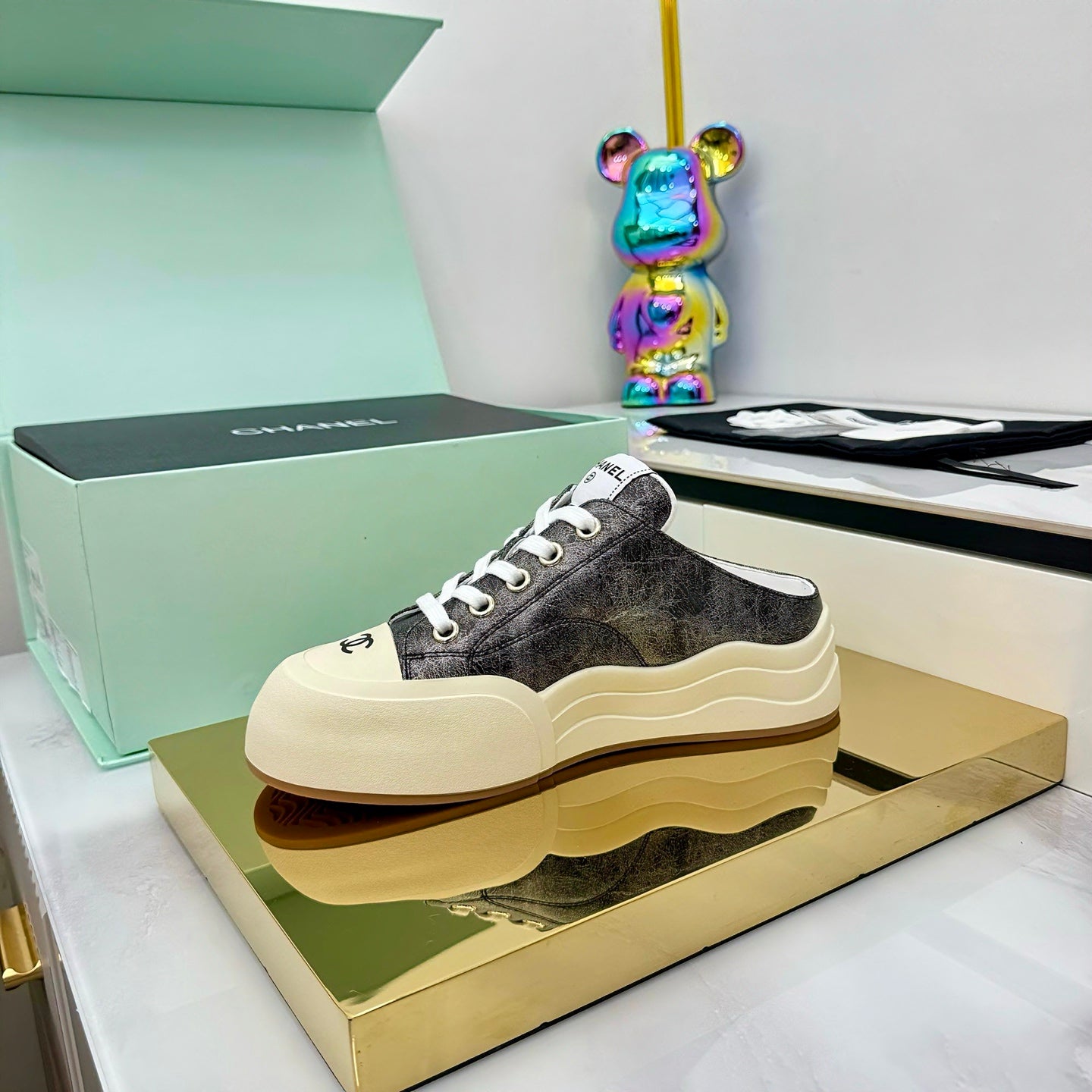 CC 25 Mules Sneaker Black Streak Calfskin 331182