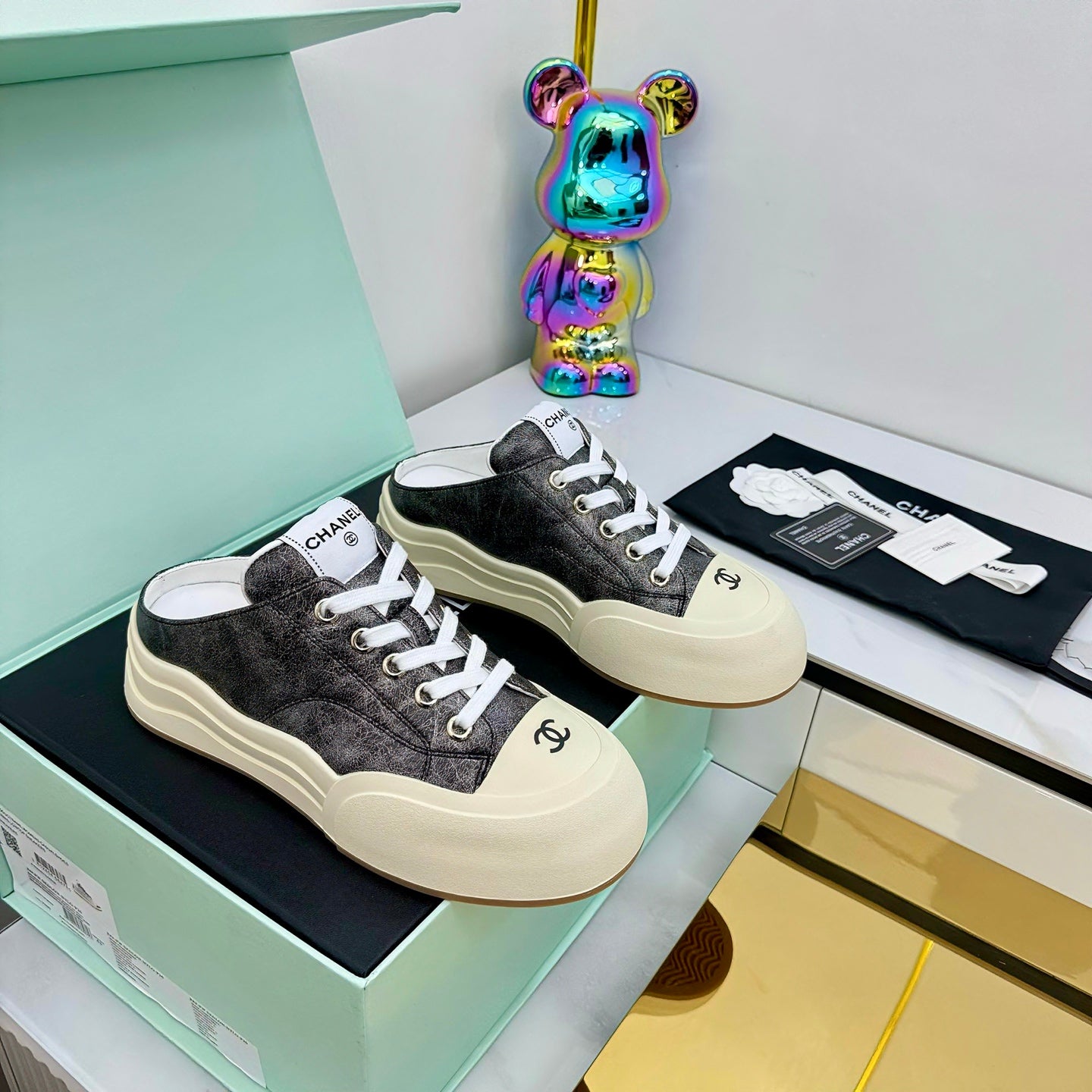 CC 25 Mules Sneaker Black Streak Calfskin 331182
