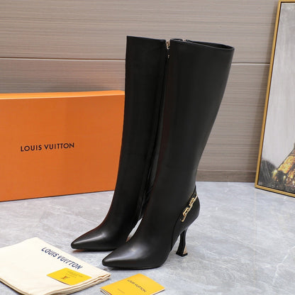 LV Sparkle High Boot 100mm Black Cowhide