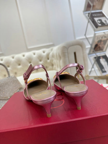 VT Vlogo Signature Pink Slingback Cowhide