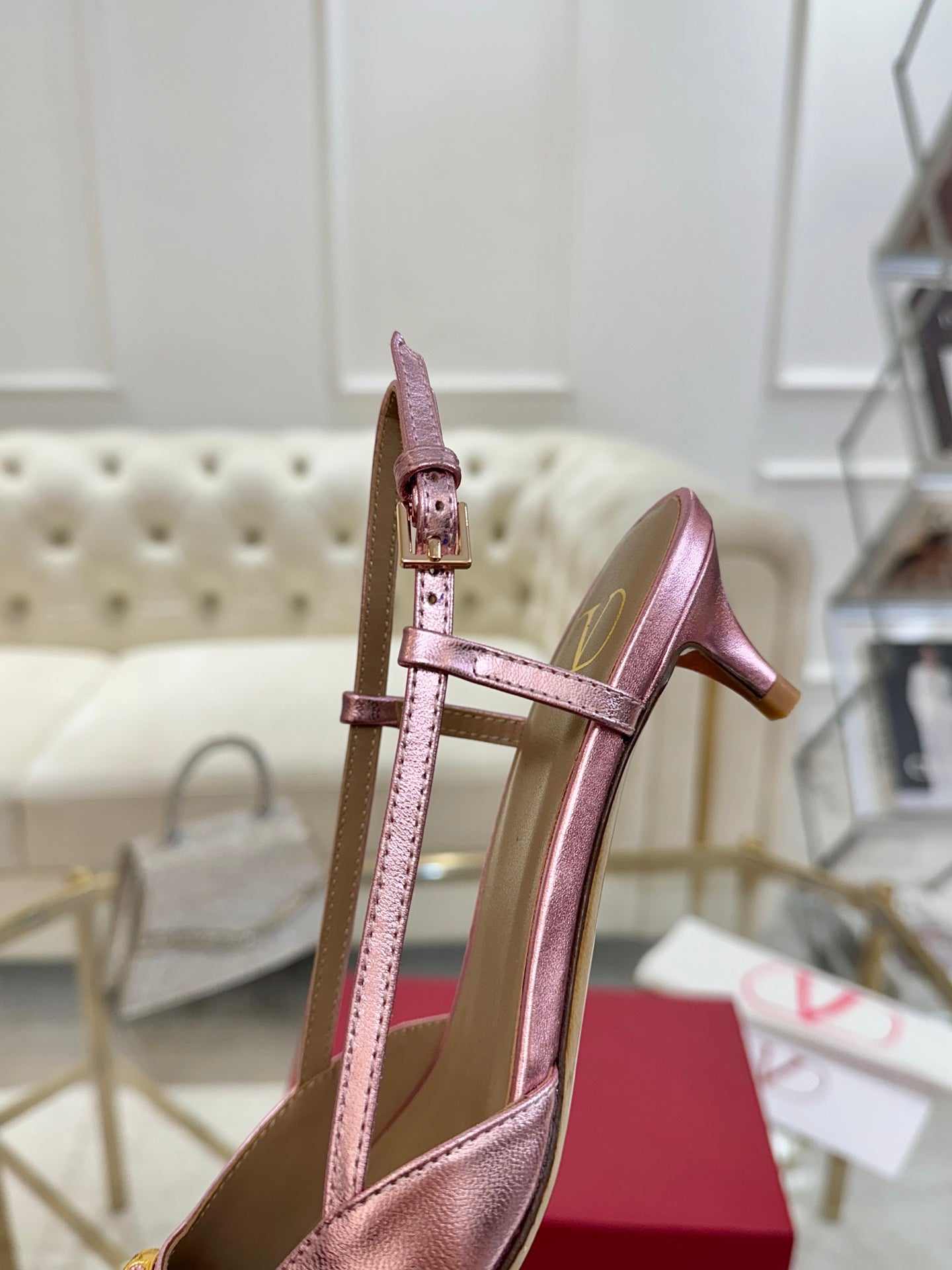 VT Vlogo Signature Pink Slingback Cowhide