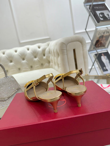 VT Vlogo Signature Gold Slingback Cowhide 342233