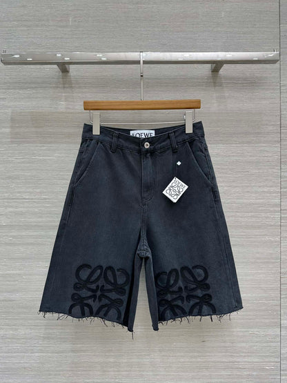 Loewe Short Black Denim Cotton