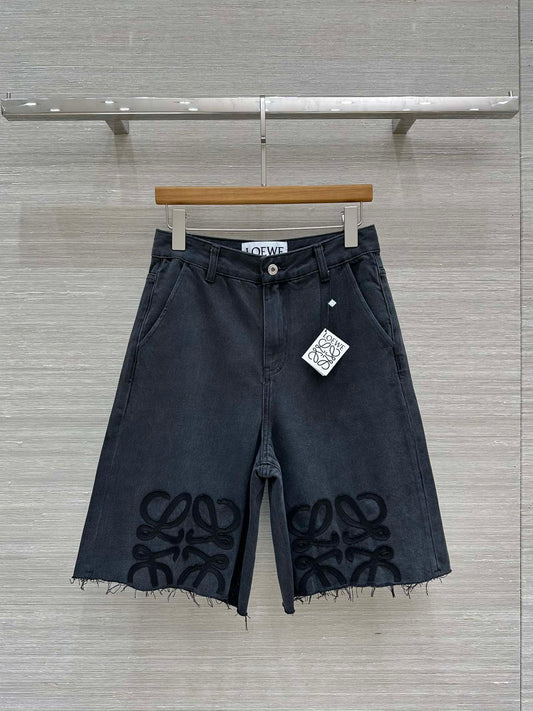 Loewe Short Black Denim Cotton