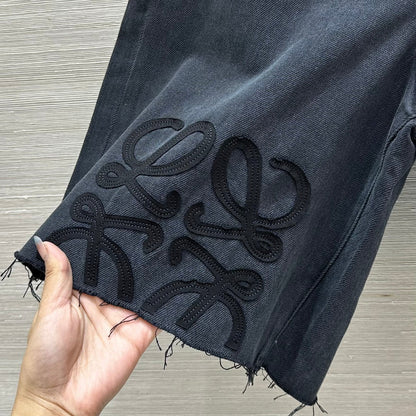 Loewe Short Black Denim Cotton