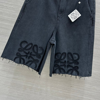Loewe Short Black Denim Cotton