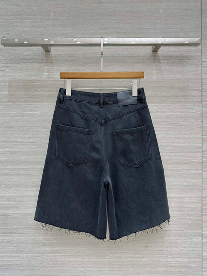 Loewe Short Black Denim Cotton