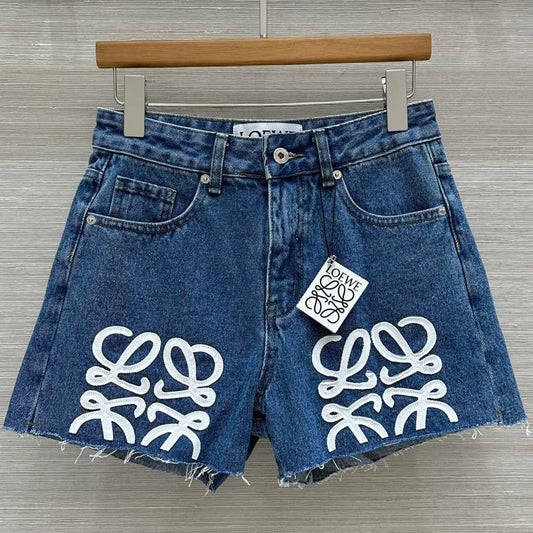 Loewe 25 Short Blue Denim Cotton