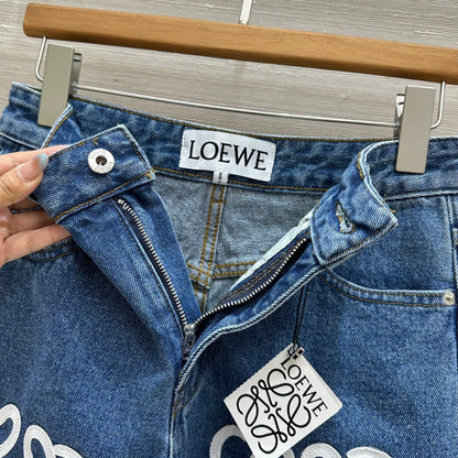 Loewe 25 Short Blue Denim Cotton