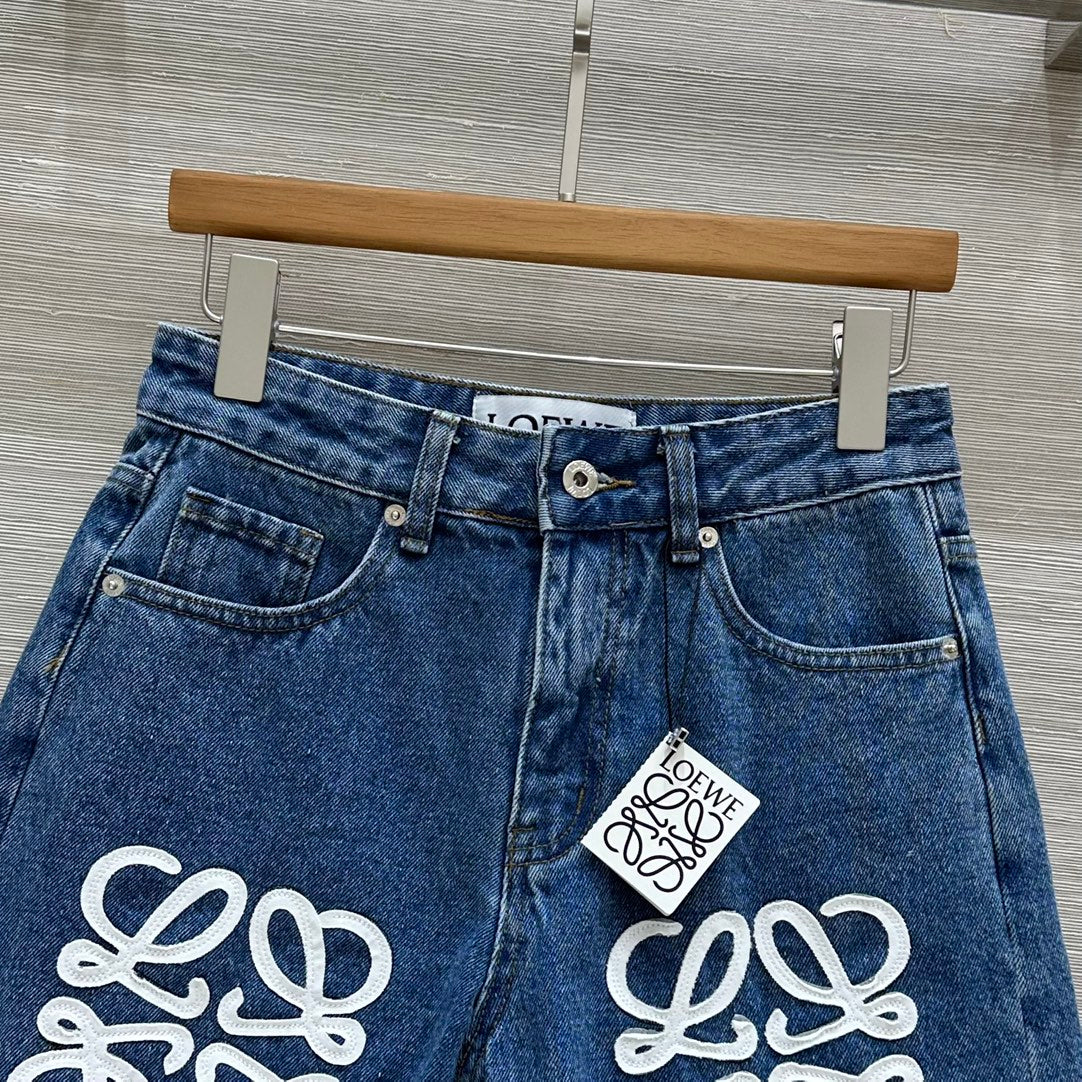 Loewe 25 Short Blue Denim Cotton