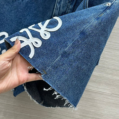 Loewe 25 Short Blue Denim Cotton