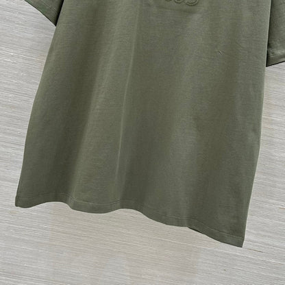Loewe 25 Relaxed Fit T-shirt Khaki  Green Cotton