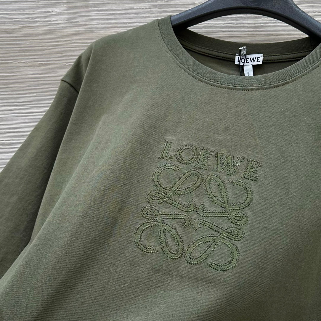 Loewe 25 Relaxed Fit T-shirt Khaki  Green Cotton