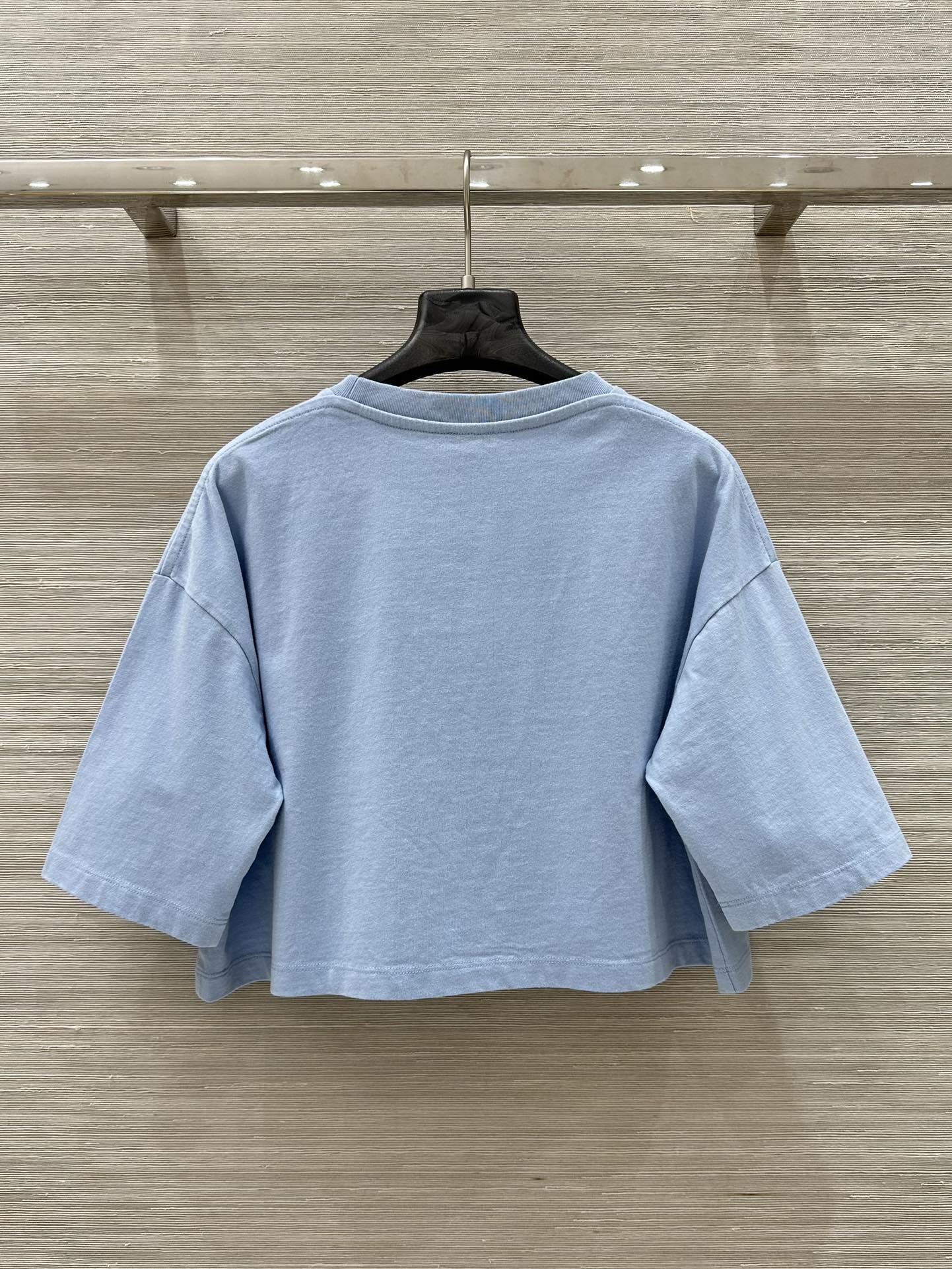 Loewe 25 Cropped Anagram T-Shirt Blue Cotton