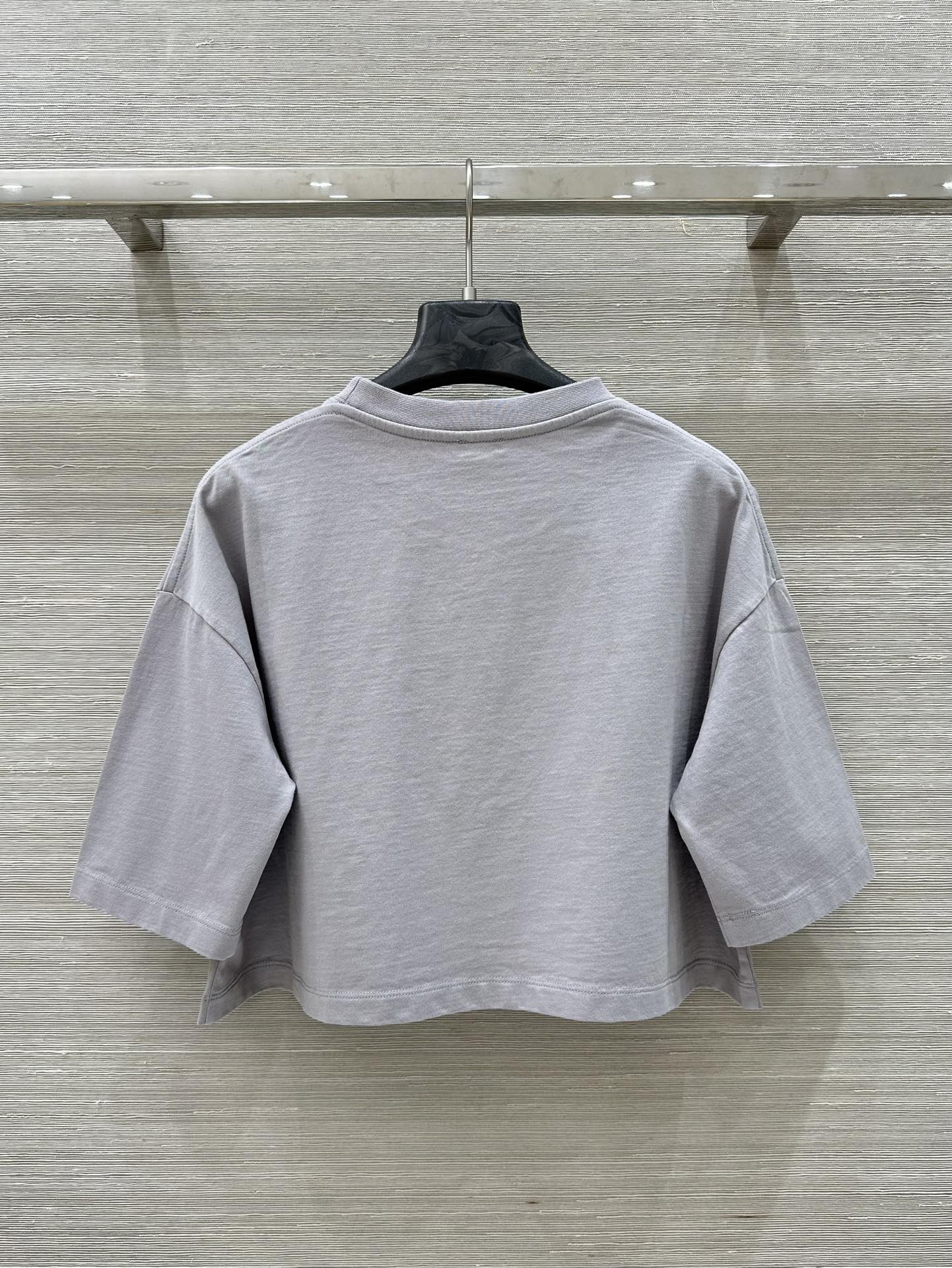 Loewe 25 Cropped Anagram T-Shirt Light Grey Cotton
