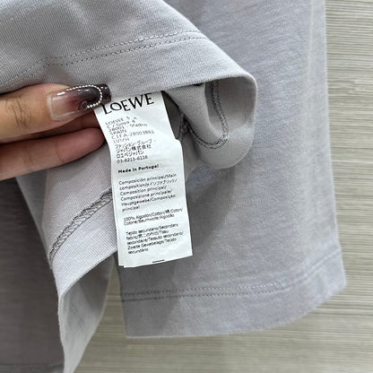 Loewe 25 Cropped Anagram T-Shirt Light Grey Cotton